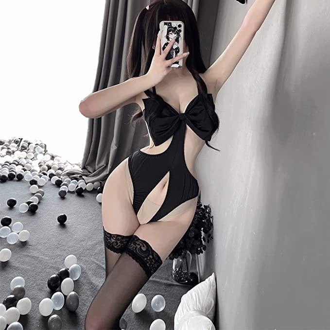 Ladies Sexy Cutout Bodysuit Cosplay Dress Japanese Bodysuit Lingerie